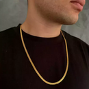 Kit Corrente e Pulseira Grumet Flat 4 mm Banhado a Ouro 18k | Marcação 750