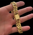 Corrente e Pulseira Grumet dupla 13mm Banhado a Ouro 18k