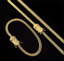 Kit Corrente e Pulseira Lacraia 4.4mm Banhado a Ouro 18k | Marcação 750