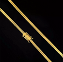 Corrente Flat 4mm Banhado a Ouro 18k