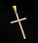 Pingente Cruz M Cravejado Banhado a Ouro 18k