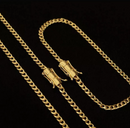 Kit Corrente e Pulseira Grumet Dupla 4mm Banhado a Ouro 18k | Marcação 750