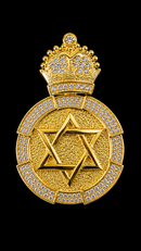Pingente Redondo Estrela De Davi Crav M Banhado a Ouro 18k