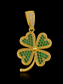Pingente Folha Trevo P Crav Banhado Ouro 18k