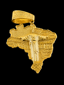 Pingente Mapa Brasil "Cristo Redentor" M