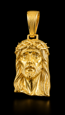 Pingente Face de Cristo 3D Realista M Banhado a Ouro 18k