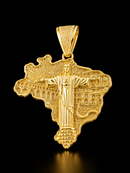Pingente Mapa Brasil "Cristo Redentor" P