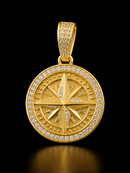 Pingente Rosa Dos Ventos Crav P Banhado a Ouro 18k