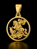 Pingente Redondo São Jorge M Vazado Banhado a Ouro 18k