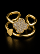 Anel feminino duplo trev crav