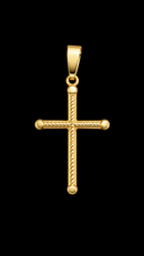 Pingente Cruz Trabalhado P Banhado a Ouro 18k