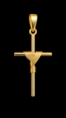 Pingente Cruz Amarrado P Banhado a Ouro 18k