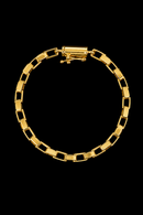 Pulseira Tijolinho Cubo Alongado 4mm | Fecho Canhão (19cm)