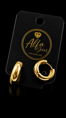Brinco Argola Lisa Arredondado G Banhado a Ouro 18k