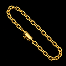 Pulseira Cadeado 4mm Banhado a Ouro 18k | Fecho Canhão
