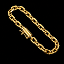 Pulseira Cadeado 6mm Banhado a Ouro 18k