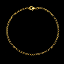 Pulseira 1mm Grumet Alongada Banhada a Ouro 18K