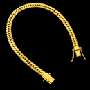 Pulseira Flat Detalhada 6mm Banhado a Ouro 18k