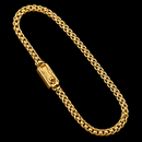 Pulseira Cadeado Duplo 2,5mm Banhado a Ouro 18k