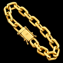 Pulseira Cadeado 9mm Banhado a Ouro 18k