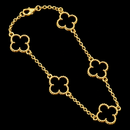 Pulseira Trevo Preto P Banhado a Ouro 18k