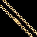Corrente Cadeado 8mm Banhado a Ouro 18k | Fecho Gaveta