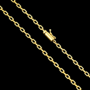 Corrente Cadeado 3mm Banhado a Ouro 18k
