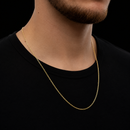 Corrente Grumet Alongada 1mm Banhado a Ouro 18k