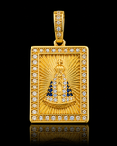 Pingente Plaquinha Nossa Senhora Crav P Banhado a Ouro 18k
